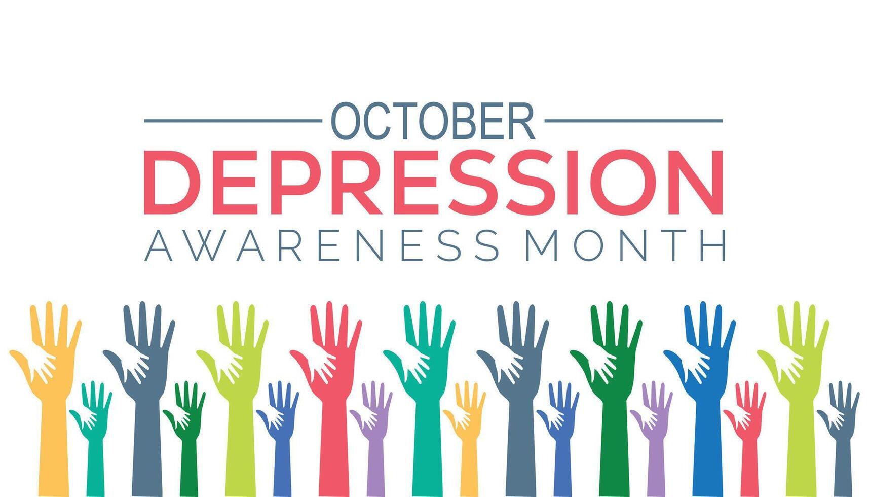 Depression Awareness Month is observed every year on October.Holiday concept background, placard, banner design template illustration background design. vector
