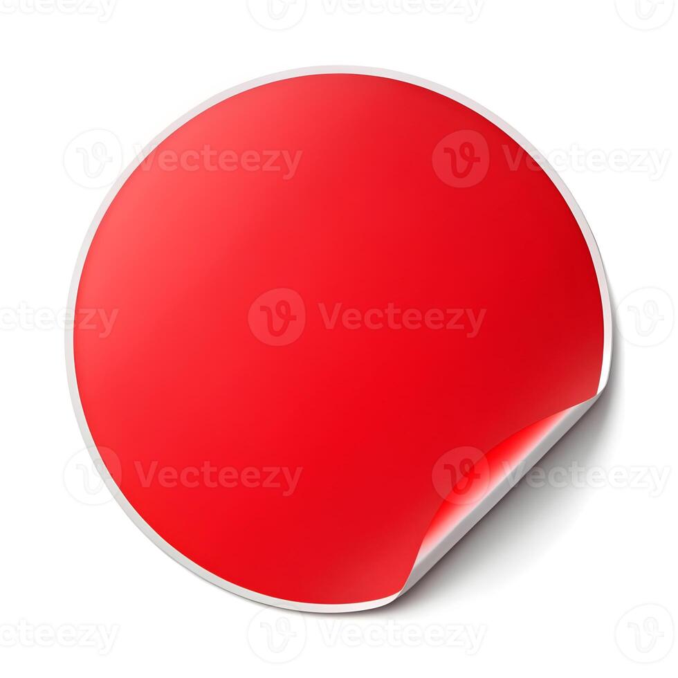 red round sticker photo