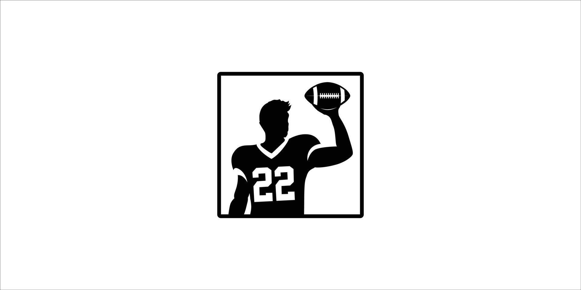 American Football Player Silhouette Throwing Ball Athlete in Action vector