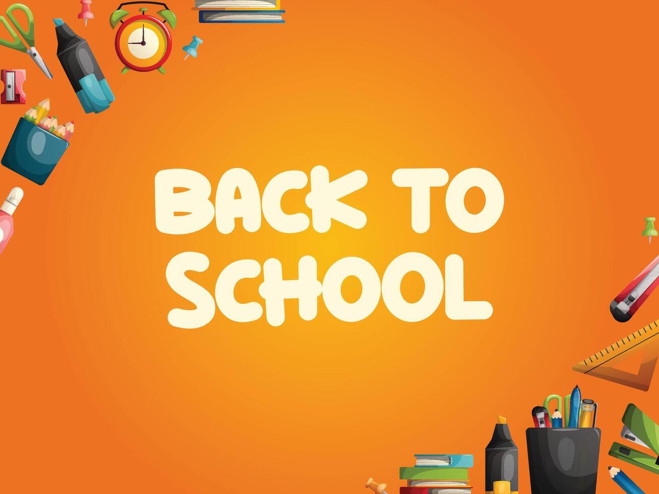 orange back to school background vector