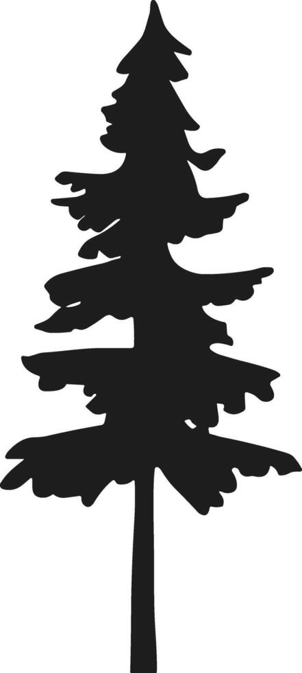 Iconic pine tree silhouette vector