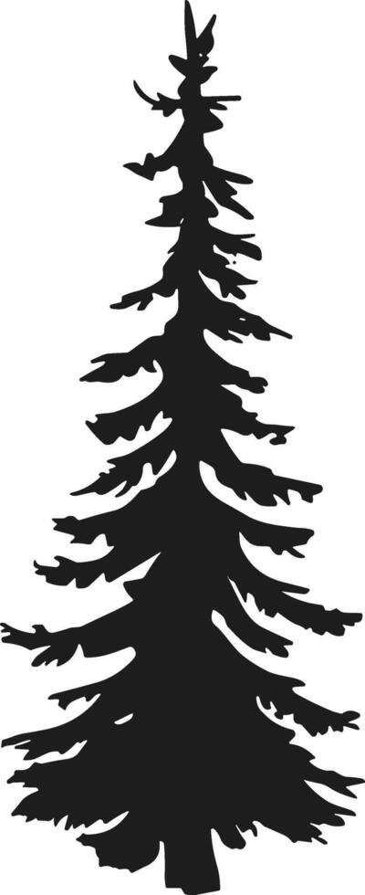 Majestic Evergreen Shadow pine tree silhouette vector