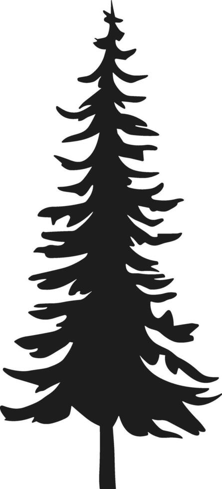 Silhouette of Pine Tree vector