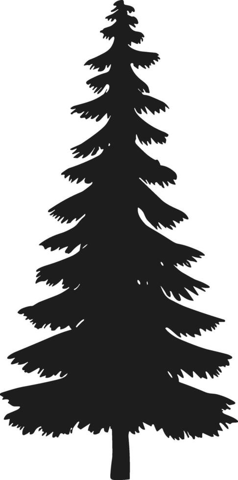 Bold Evergreen pine tree silhouette vector