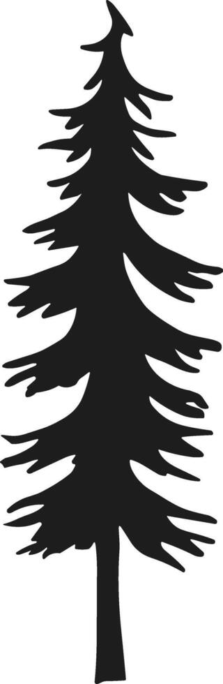 Pristine Evergreen pine tree silhouette vector