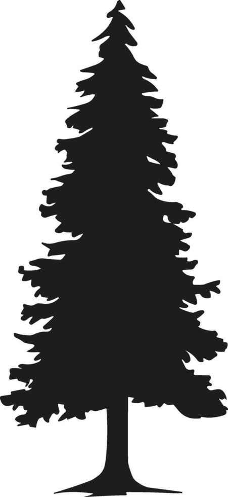A Minimalist pine tree silhouette vector