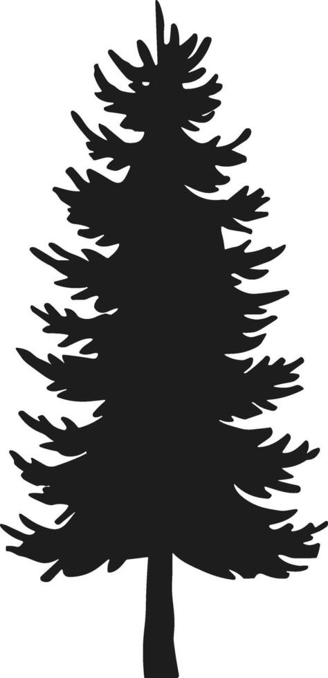 Graceful Evergreen pine tree silhouette vector