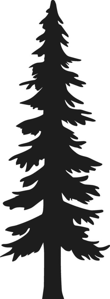 A pine tree silhouette illustration vector