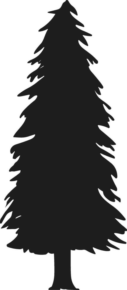Classic pine tree silhouette vector