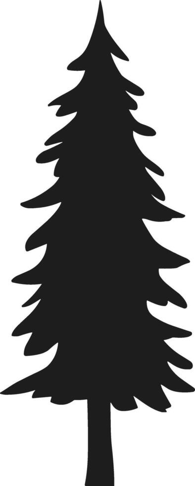 Elegant Evergreen pine tree silhouette vector