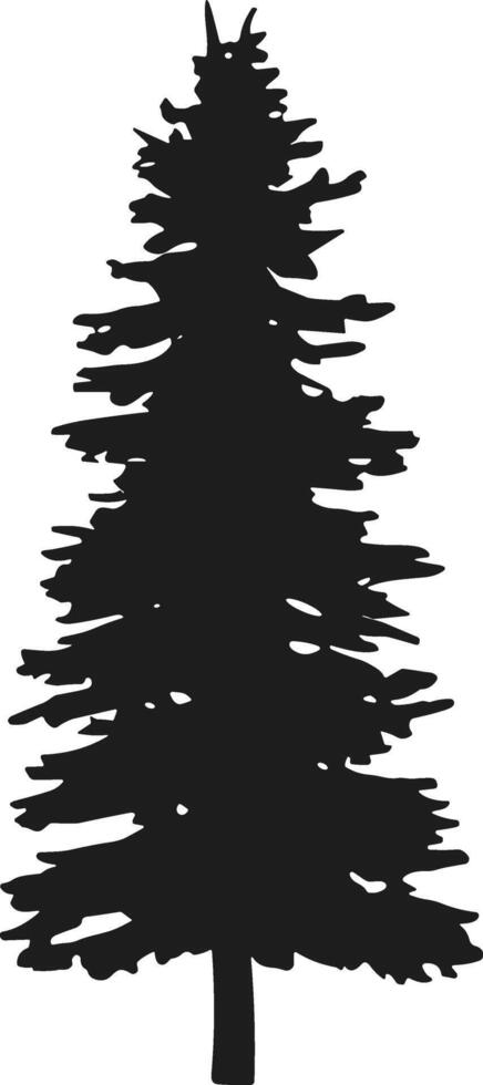 Rustic pine tree silhouette vector