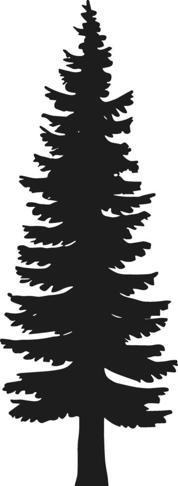 A Serene Forest pine tree silhouette vector