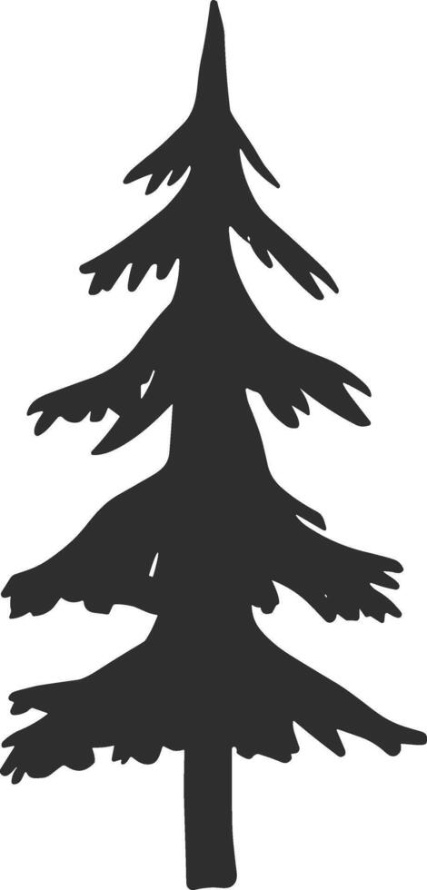 Graceful pine tree silhouette vector
