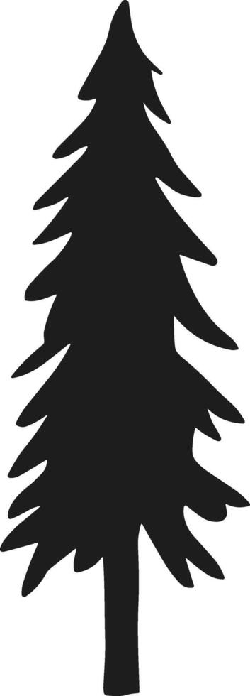Serene Pine Tree silhouette vector