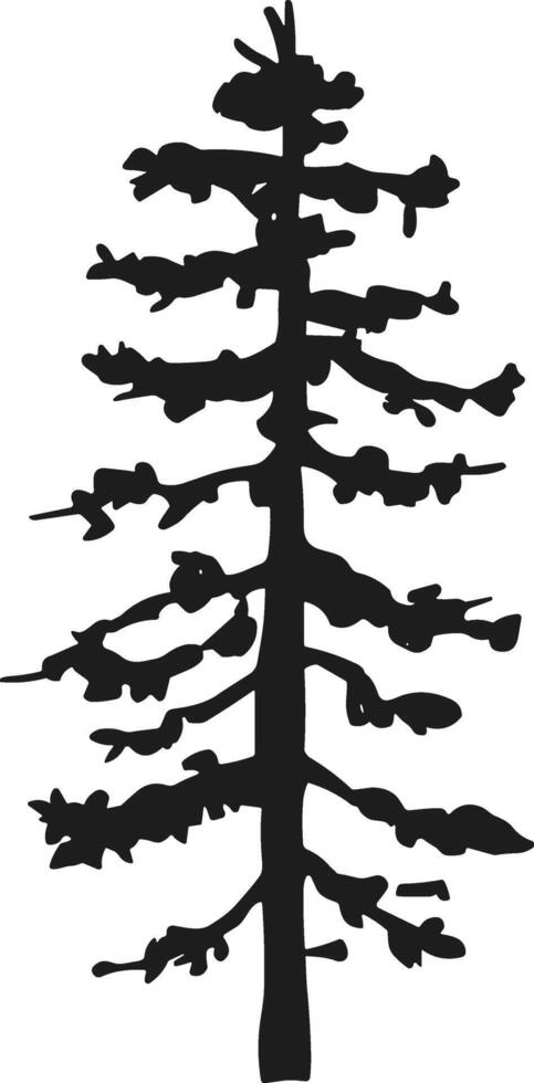 Pristine pine tree silhouette vector