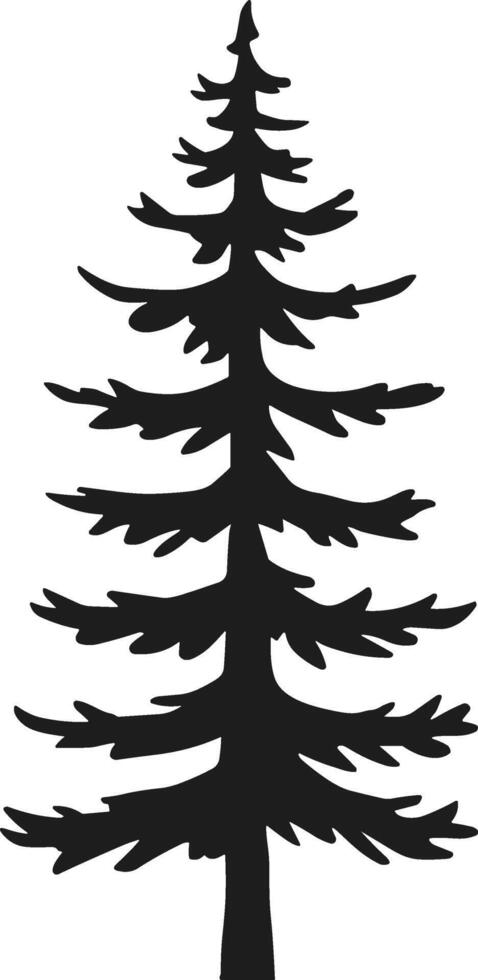 Silhouette of Evergreen Pine tree vector