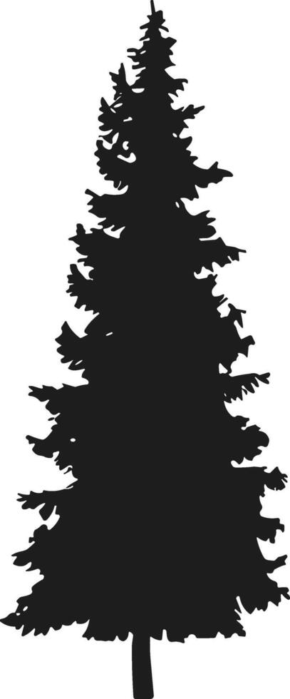 Stark pine tree silhouette vector
