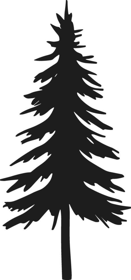 Sleek pine tree silhouette vector