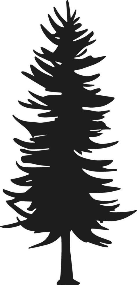 Towering pine tree silhouette vector