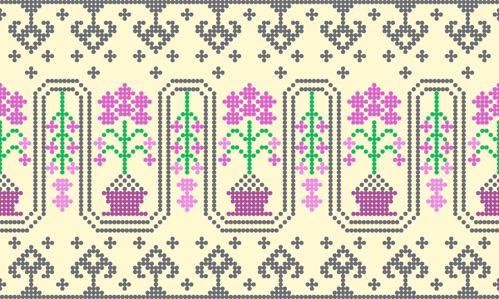 a detailed pattern composed of dot designs,flower pattern pink color. vector