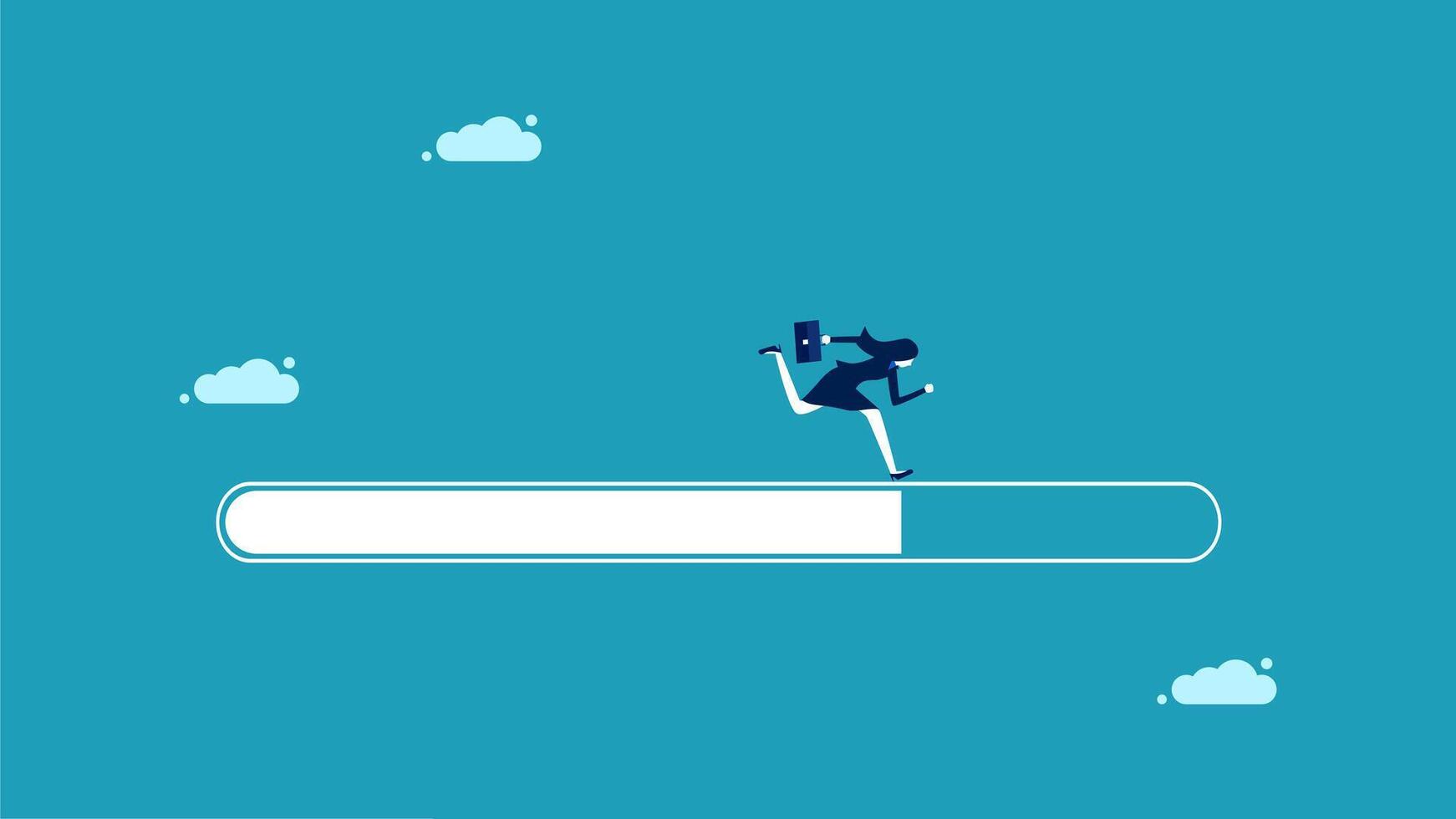 loading woman runing growth vector