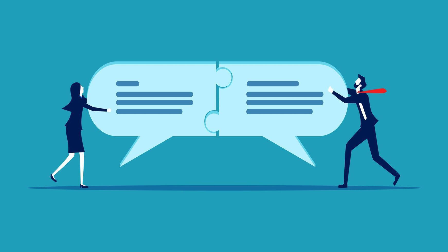 two people are talking to each other in a speech bubble vector