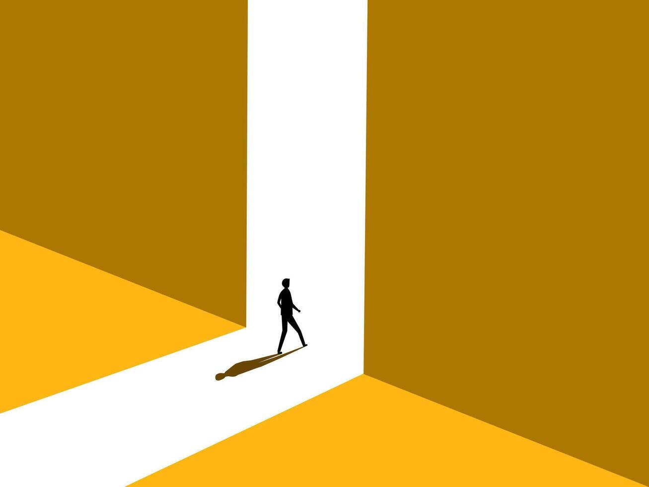 Leaving work. Businessman walks to the exit door vector