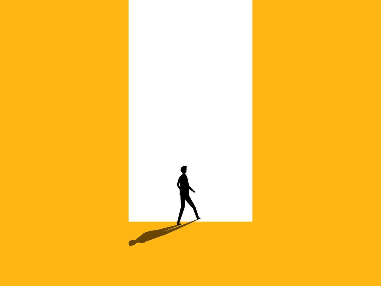 New career opportunities, change, ambition and the future. Entrepreneurs walk out the door vector