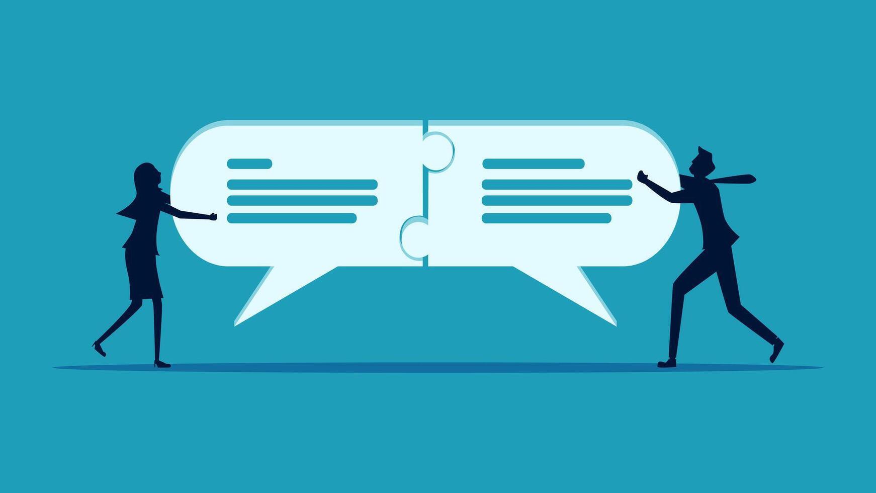 two people are talking with speech bubbles vector