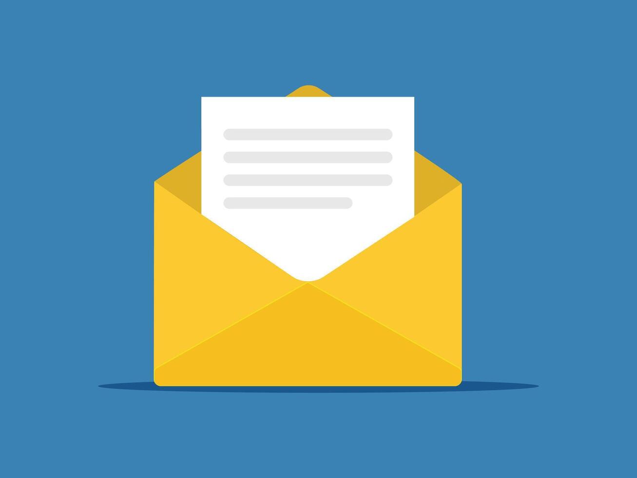 email envelope icon with paper letter vector