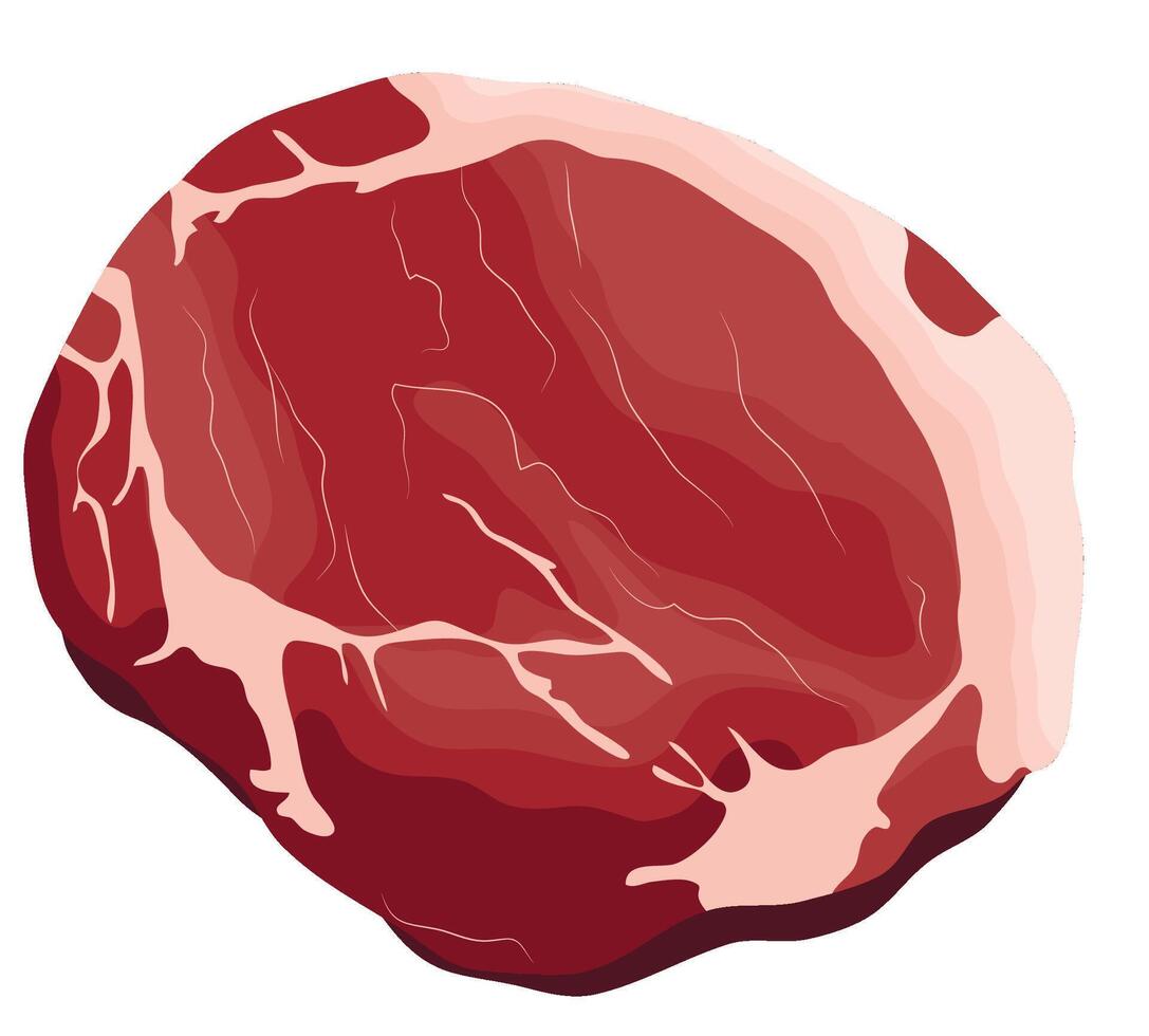 Raw Beef Steak Meat Sliced Isolated on White Background vector