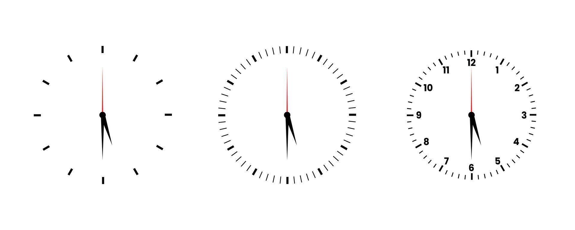 clock 5 30 minimalist clock set vector