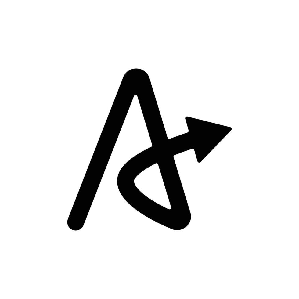 Alphabet A letter. Modern and clean letter A with arrow logo design vector