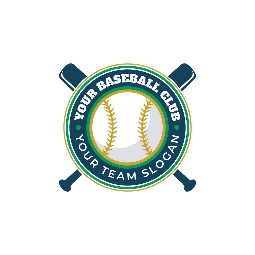 Baseball emblem badge logo design vector