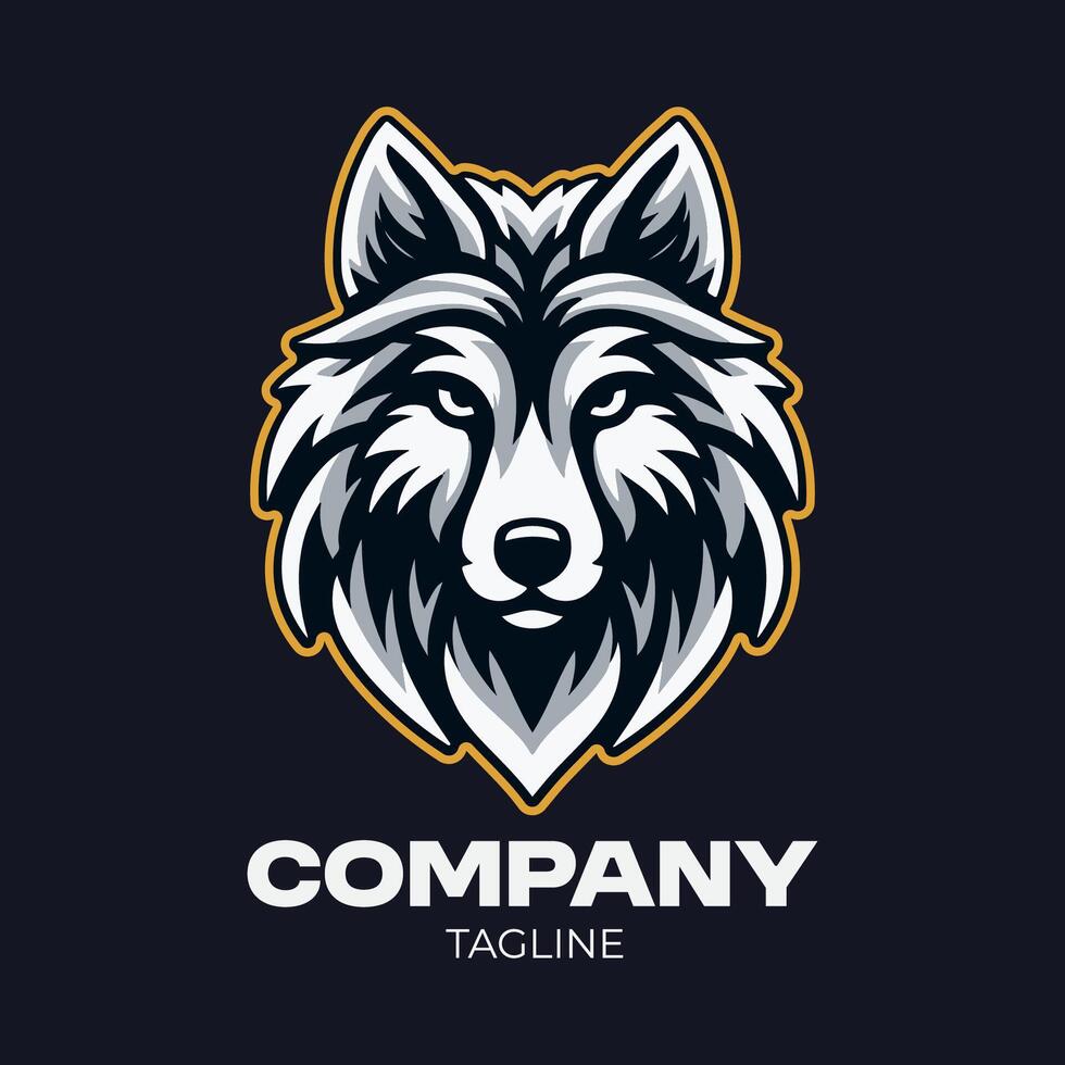 Minimalism Wolf Logo Design Template vector