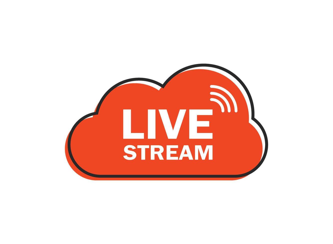 Live stream button icon in flat style. Webinar illustration on isolated background. Streaming sign business concept. vector