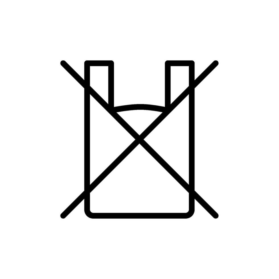 No plastic bag outline icon. Do not use plastic bag symbol. Editable stroke vector