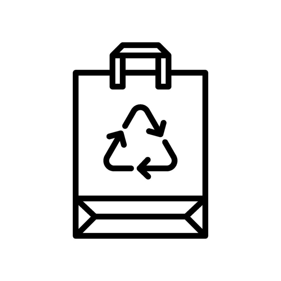 Eco paper bag outline icon. Eco friendly package symbol. Editable stroke vector