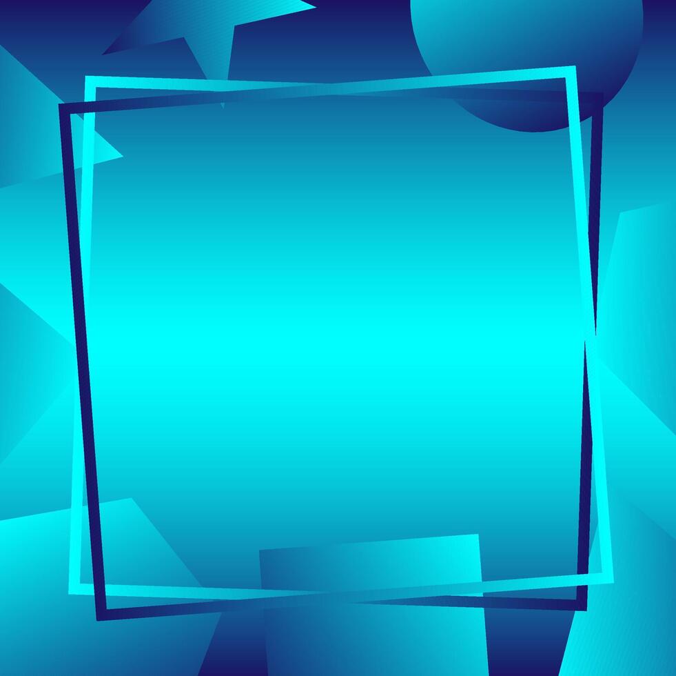Blue frame on geometric background vector