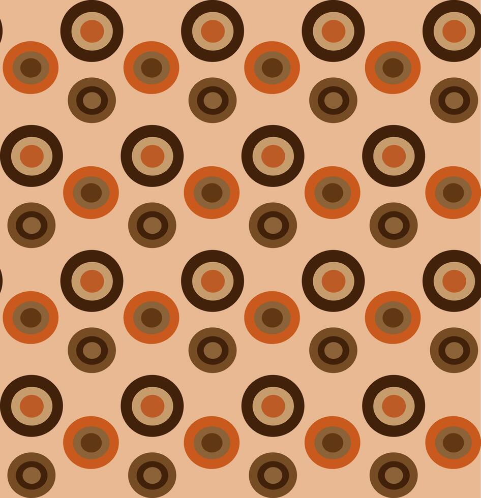 Round seamless geometric pattern on brown background vector