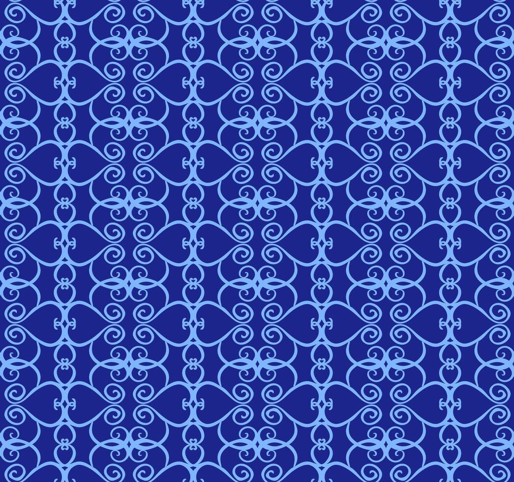 Abstract seamless pattern on blue background vector