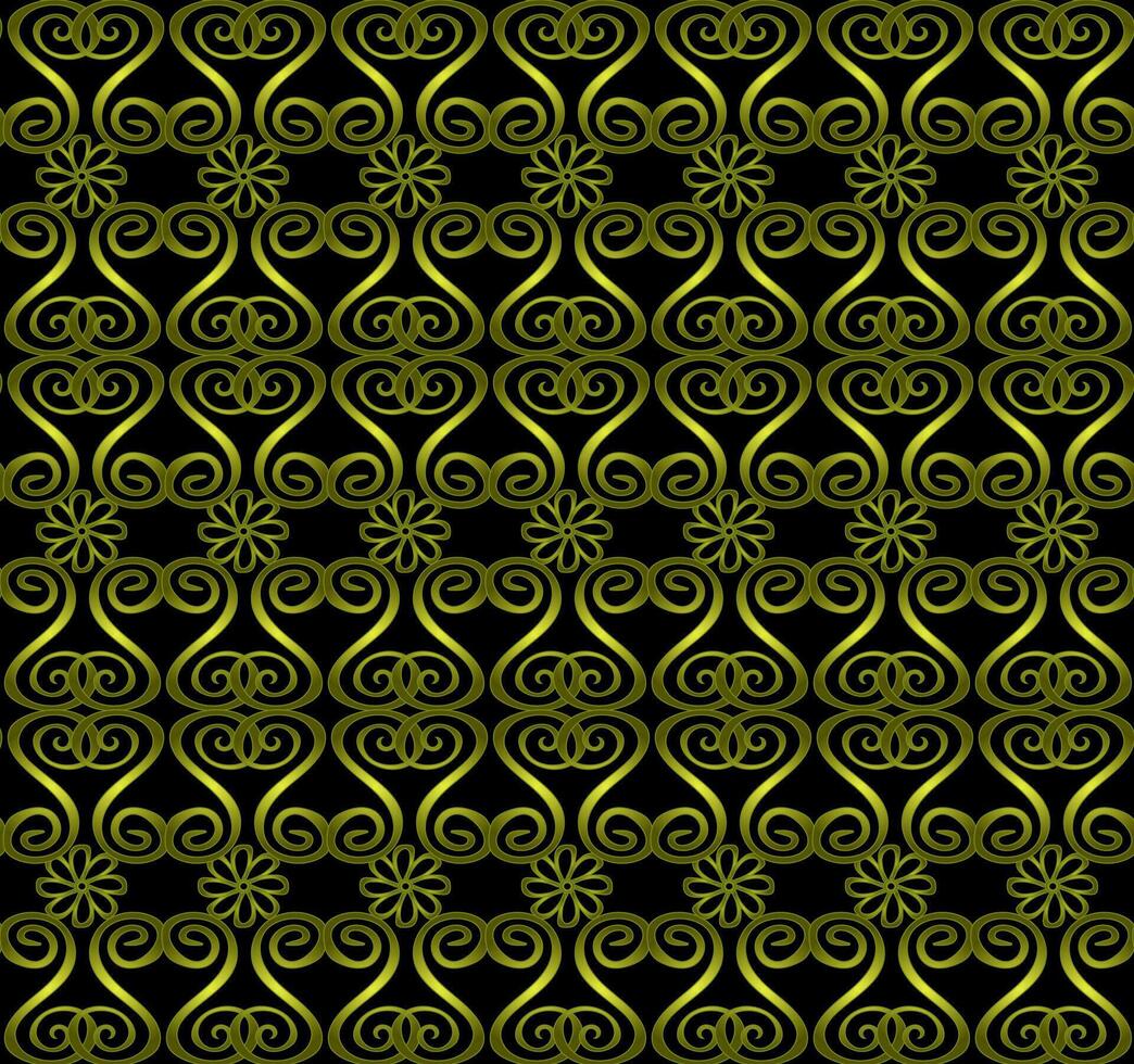 Seamless gold pattern on black background vector
