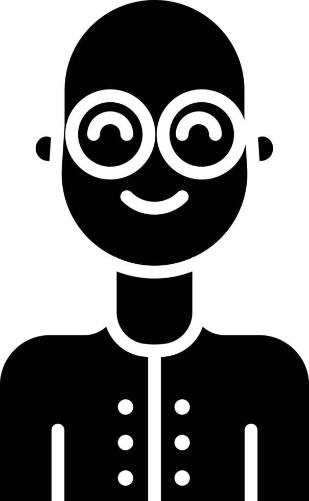 Grandfather, Old man solid glyph illustration vector