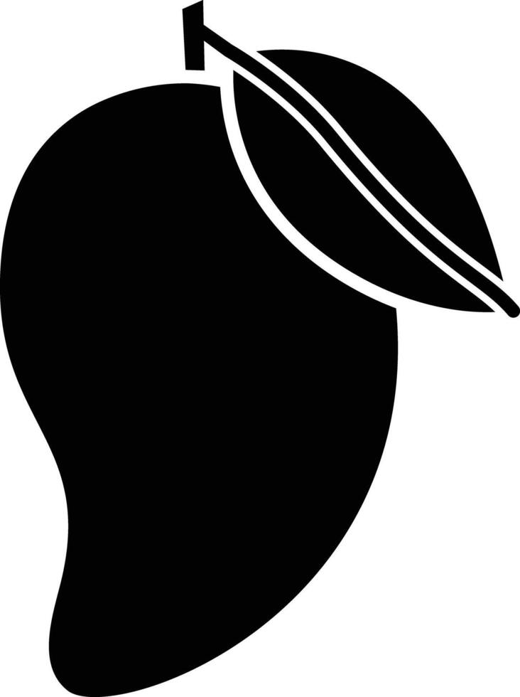 Raw Mango solid glyph illustration vector