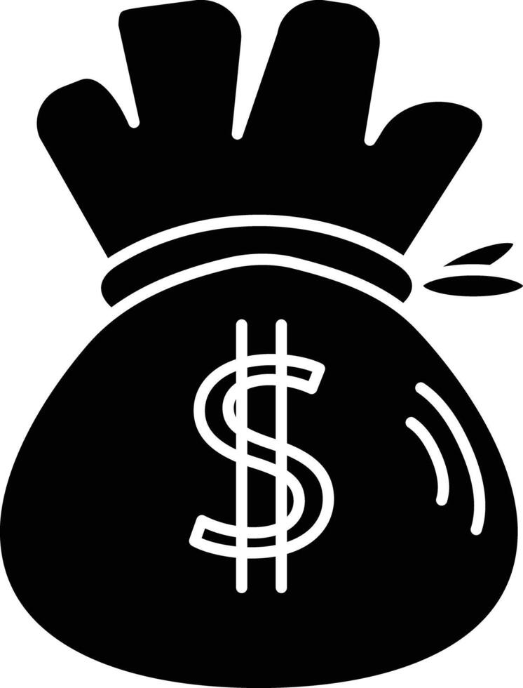 Money Bag solid glyph illustration vector
