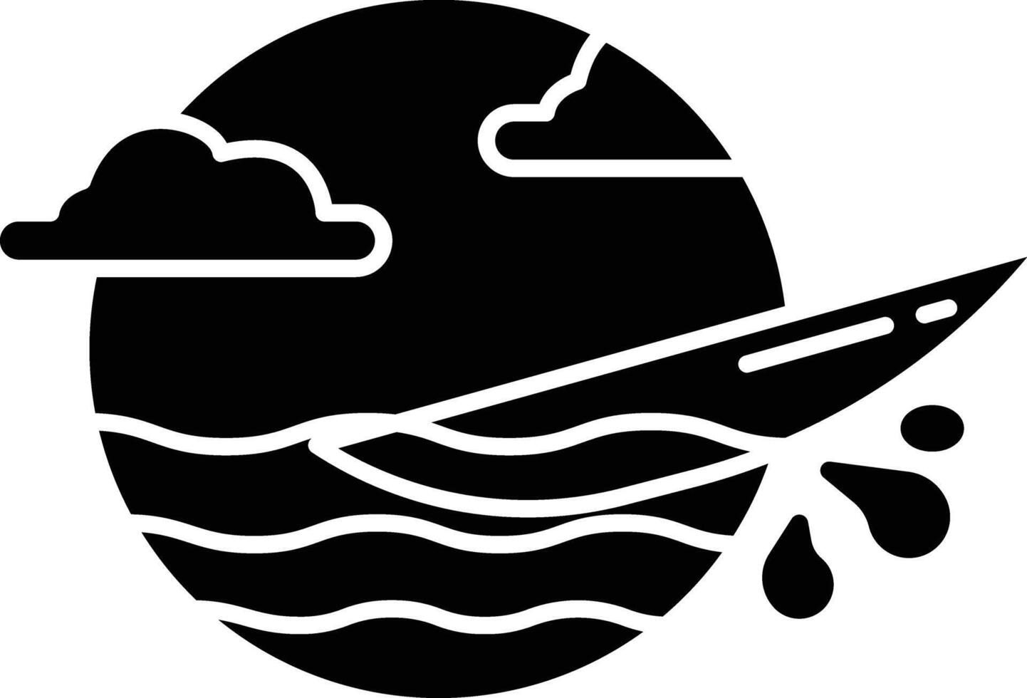 surfing solid glyph illustration vector