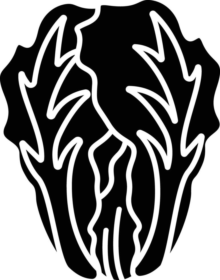 Chinese cabbage solid glyph illustration vector