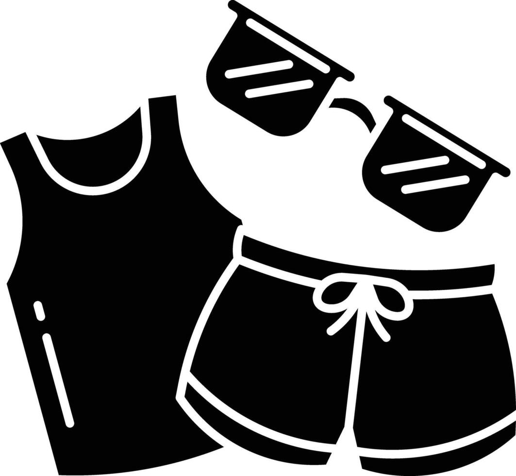 Beach party solid glyph illustration vector