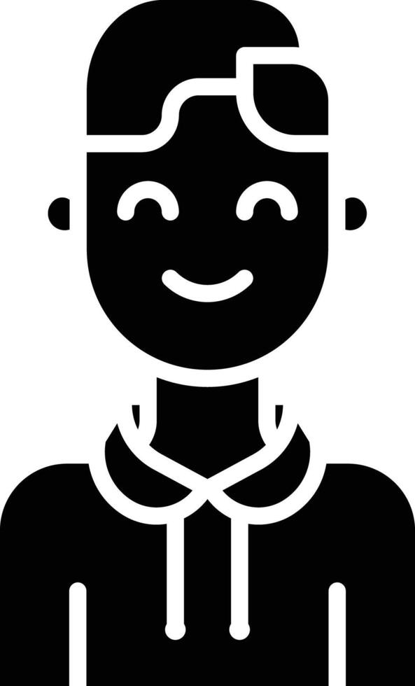Boy avatar solid glyph illustration vector
