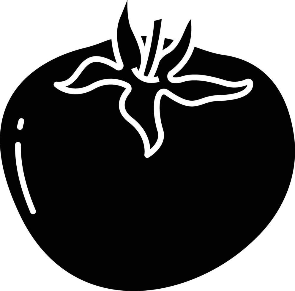 Tomato solid glyph illustration vector